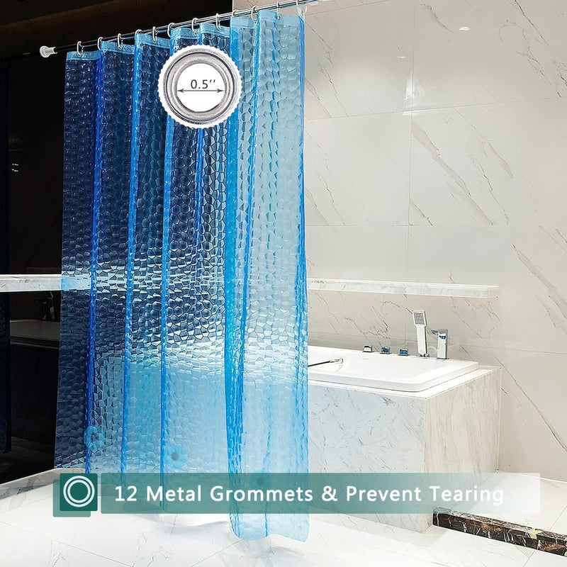 jssablo Shower Curtain Liner, 3 Pack 100% Waterproof Eva Shower Curtains with 3 Duty Heavy Bottom Magnets and 12 Rust Proof Grommets, 72x72 Weighted Shower Liner for Shower Stall, Bathtubs - Image 2